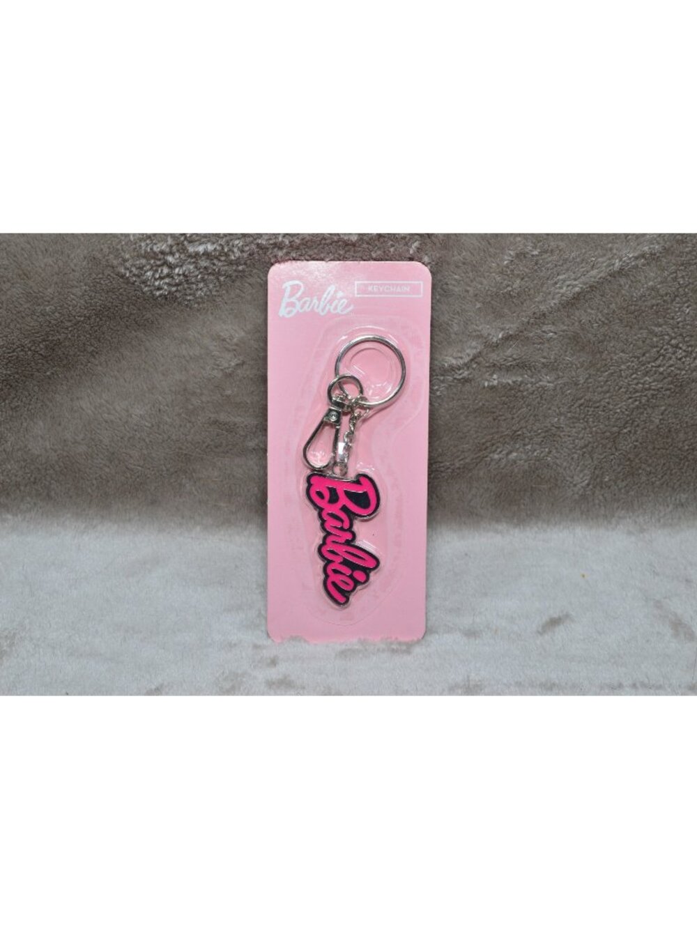 Barbie Pink Silver Metal Keychain Bag Charm Mattel Target Coquette Logo Retro